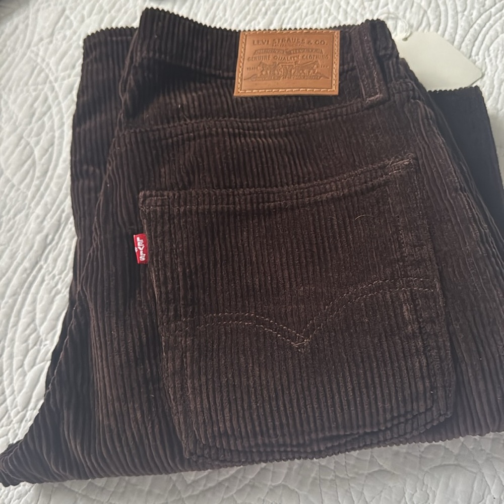 NEW CORDOROY LEVIS Set brown pants & jacket sz small - Picture 3 of 4